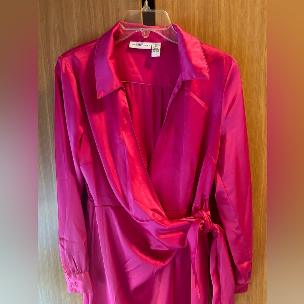 Pink dress.